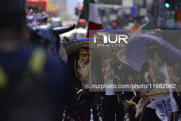 A general view of the 60th edition of the Hispanic Heritage Parade takes place on Fifth Avenue in Manhattan, New York, United States, on Oct...