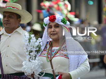 A general view of the 60th edition of the Hispanic Heritage Parade takes place on Fifth Avenue in Manhattan, New York, United States, on Oct...