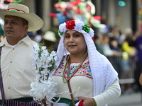 A general view of the 60th edition of the Hispanic Heritage Parade takes place on Fifth Avenue in Manhattan, New York, United States, on Oct...