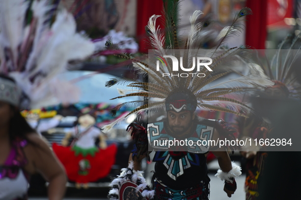 A general view of the 60th edition of the Hispanic Heritage Parade takes place on Fifth Avenue in Manhattan, New York, United States, on Oct...