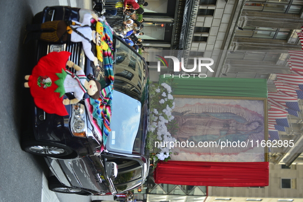 A general view of the 60th edition of the Hispanic Heritage Parade takes place on Fifth Avenue in Manhattan, New York, United States, on Oct...