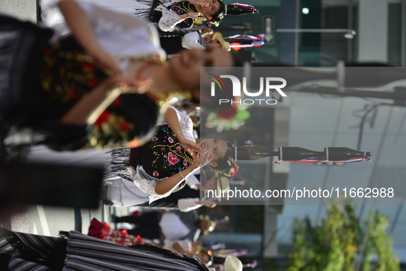 A general view of the 60th edition of the Hispanic Heritage Parade takes place on Fifth Avenue in Manhattan, New York, United States, on Oct...