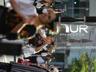 A general view of the 60th edition of the Hispanic Heritage Parade takes place on Fifth Avenue in Manhattan, New York, United States, on Oct...