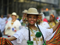 A general view of the 60th edition of the Hispanic Heritage Parade takes place on Fifth Avenue in Manhattan, New York, United States, on Oct...