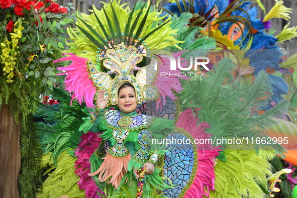 A general view of the 60th edition of the Hispanic Heritage Parade takes place on Fifth Avenue in Manhattan, New York, United States, on Oct...