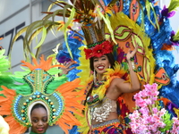 A general view of the 60th edition of the Hispanic Heritage Parade takes place on Fifth Avenue in Manhattan, New York, United States, on Oct...