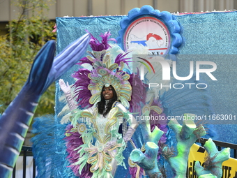 A general view of the 60th edition of the Hispanic Heritage Parade takes place on Fifth Avenue in Manhattan, New York, United States, on Oct...