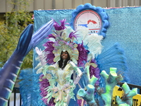 A general view of the 60th edition of the Hispanic Heritage Parade takes place on Fifth Avenue in Manhattan, New York, United States, on Oct...