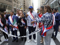 New York City Mayor Eric Adams participates in the 60th annual Hispanic Heritage Parade on Fifth Avenue in Manhattan, New York City, United...