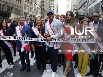 New York City Mayor Eric Adams participates in the 60th annual Hispanic Heritage Parade on Fifth Avenue in Manhattan, New York City, United...