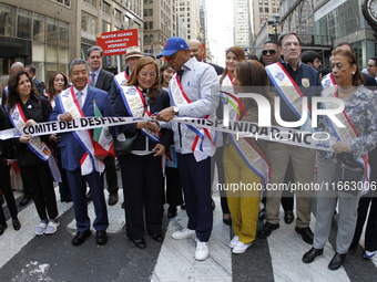 New York City Mayor Eric Adams participates in the 60th annual Hispanic Heritage Parade on Fifth Avenue in Manhattan, New York City, United...