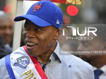 New York City Mayor Eric Adams participates in the 60th annual Hispanic Heritage Parade on Fifth Avenue in Manhattan, New York City, United...