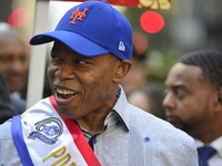 New York City Mayor Eric Adams participates in the 60th annual Hispanic Heritage Parade on Fifth Avenue in Manhattan, New York City, United...