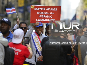 New York City Mayor Eric Adams participates in the 60th annual Hispanic Heritage Parade on Fifth Avenue in Manhattan, New York City, United...