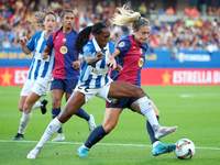 Alexia Putellas and Daniela Caracas play during the match between FC Barcelona Women and RCD Espanyol Women, corresponding to week 6 of the...