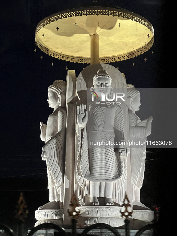 A statue of Lord Buddha is in Dehradun, Uttarakhand, India, on April 17, 2024. 