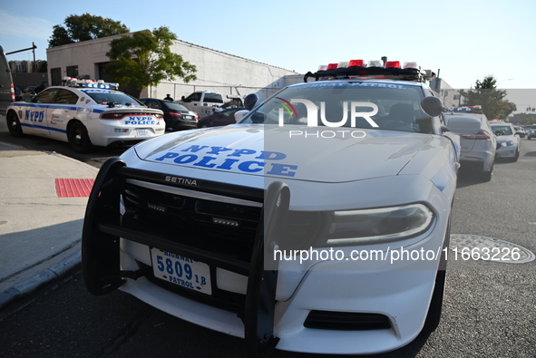 FILE PHOTO: New York City Police Department vehicles are seen in Brooklyn, New York, United States, on October 13, 2024. 