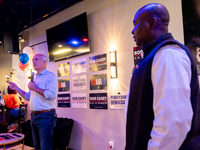 Sen. Bob Casey (D-PA) speaks at a campaign rally in Philadelphia, Pennsylvania, United States, on October 13, 2024. (