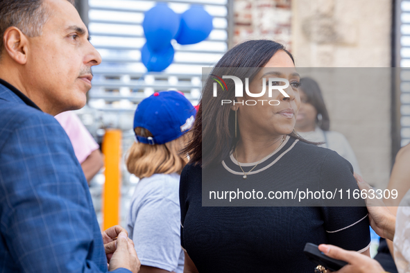 Maya Harris, sister of the current Vice President and Democratic candidate for President of the United States, Kamala Harris, arrives at a c...