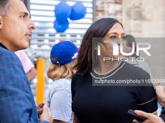 Maya Harris, sister of the current Vice President and Democratic candidate for President of the United States, Kamala Harris, arrives at a c...