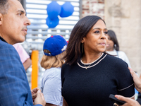 Maya Harris, sister of the current Vice President and Democratic candidate for President of the United States, Kamala Harris, arrives at a c...