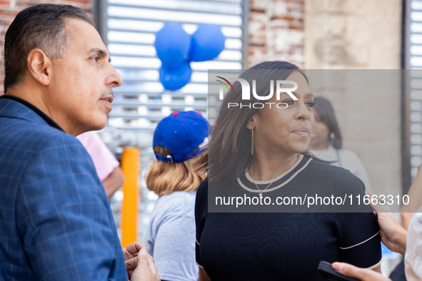 Maya Harris, sister of the current Vice President and Democratic candidate for President of the United States, Kamala Harris, arrives at a c...