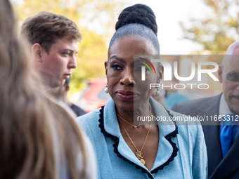 Actress and singer Sheryl Lee Ralph arrives at a campaign event in Philadelphia, Pennsylvania, United States, on October 13, 2024. (