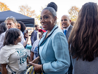 Actress and singer Sheryl Lee Ralph arrives at a campaign event in Philadelphia, Pennsylvania, United States, on October 13, 2024. (