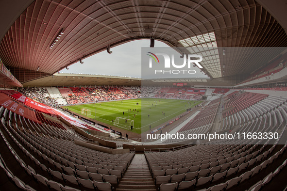 A general view of the inside of the Stadium of Light during the FA Women's Championship match between Sunderland and Newcastle United in Sun...