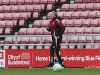 Newcastle United Women's manager Beck Langley is present during the FA Women's Championship match between Sunderland and Newcastle United at...