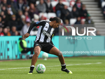 Shania Hayles of Newcastle plays during the FA Women's Championship match between Sunderland and Newcastle United at the Stadium Of Light in...