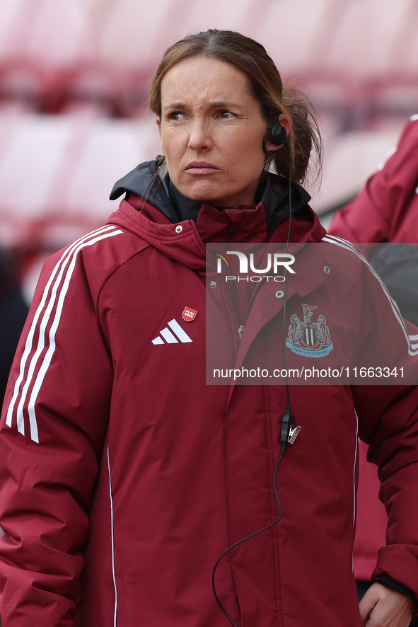 Newcastle's assistant manager Claire Ditchburn is present during the FA Women's Championship match between Sunderland and Newcastle United a...