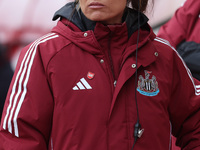 Newcastle's assistant manager Claire Ditchburn is present during the FA Women's Championship match between Sunderland and Newcastle United a...