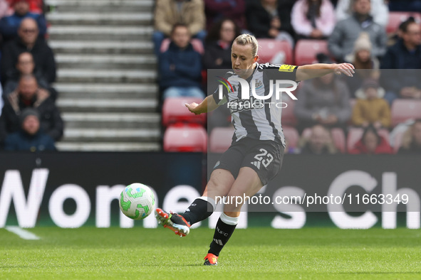 Charlotte Potts plays during the FA Women's Championship match between Sunderland and Newcastle United at the Stadium Of Light in Sunderland...