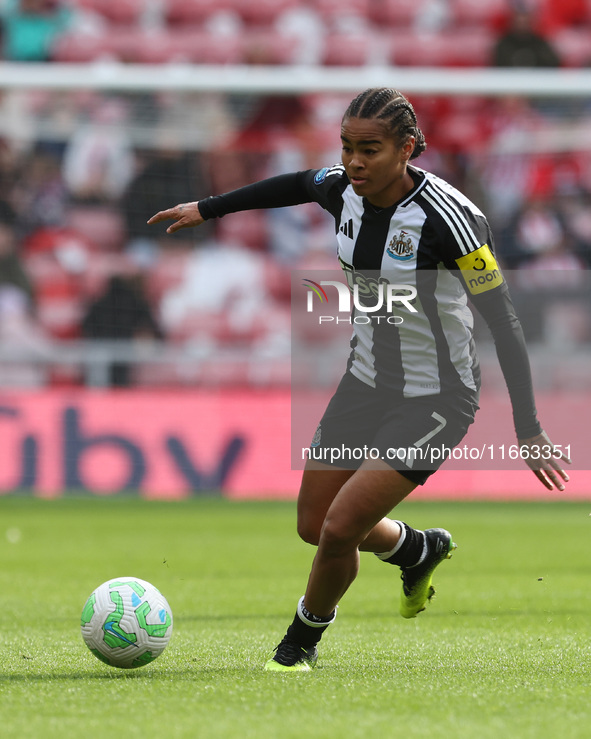 Shania Hayles of Newcastle plays during the FA Women's Championship match between Sunderland and Newcastle United at the Stadium Of Light in...