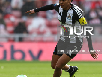 Shania Hayles of Newcastle plays during the FA Women's Championship match between Sunderland and Newcastle United at the Stadium Of Light in...