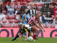 Newcastle's Olivia Watt battles with Sunderland's Emily Scarr during the FA Women's Championship match between Sunderland and Newcastle Unit...