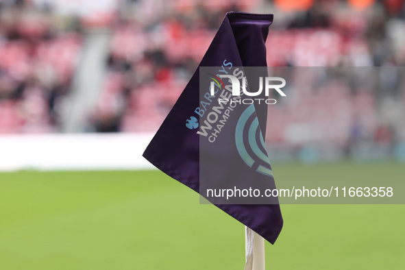 A general view of the corner flag during the FA Women's Championship match between Sunderland and Newcastle United at the Stadium Of Light i...