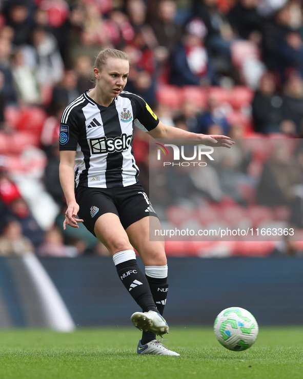 Rachel Furniss of Newcastle plays during the FA Women's Championship match between Sunderland and Newcastle United at the Stadium Of Light i...