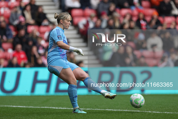 Claudia Moan of Newcastle plays during the FA Women's Championship match between Sunderland and Newcastle United at the Stadium Of Light in...