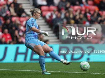 Claudia Moan of Newcastle plays during the FA Women's Championship match between Sunderland and Newcastle United at the Stadium Of Light in...