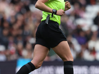 Match referee Phoebe Cross officiates during the FA Women's Championship match between Sunderland and Newcastle United at the Stadium Of Lig...