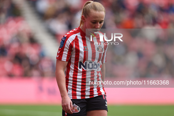 Katie Kitching is substituted during the FA Women's Championship match between Sunderland and Newcastle United at the Stadium Of Light in Su...