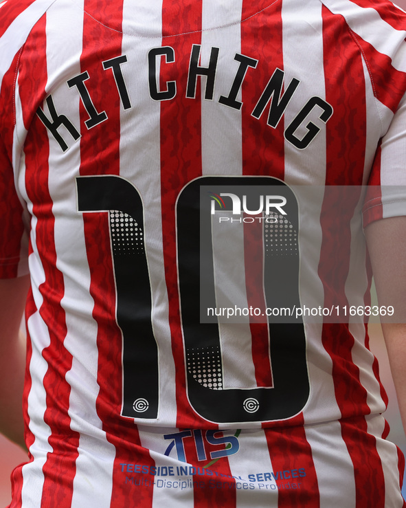 A general view of the back of Katie Kitching's shirt during the FA Women's Championship match between Sunderland and Newcastle United at the...