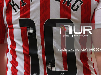 A general view of the back of Katie Kitching's shirt during the FA Women's Championship match between Sunderland and Newcastle United at the...