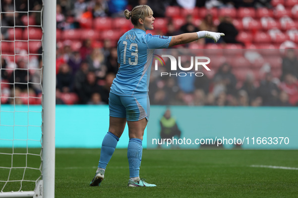 Claudia Moan of Newcastle plays during the FA Women's Championship match between Sunderland and Newcastle United at the Stadium Of Light in...