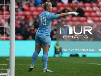 Claudia Moan of Newcastle plays during the FA Women's Championship match between Sunderland and Newcastle United at the Stadium Of Light in...