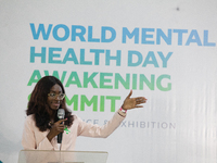 Dr. Jesupelumi Adenihun, author of ''Eat to Wealth'' and speaker, makes a presentation during the World Mental Health Day Awakening Summit,...