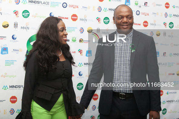 From left to right: Eniola Bello, founder of Mindsplace and convener of the World Mental Health Day Awakening Summit, and Dr. Taiwo Akinoso,...