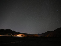 In Hejing, China, on October 13, 2024, Kerguti Scenic Area is under the starry sky. (